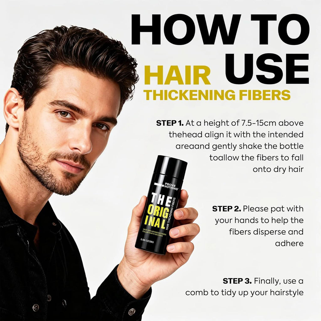 PROVE NOTHING Hair Fibres (28g) Instantly Fuller, Thicker Look Windproof & Sweatproof | Women and Men | Designed in Australia (Light Brown) - Battery Mate