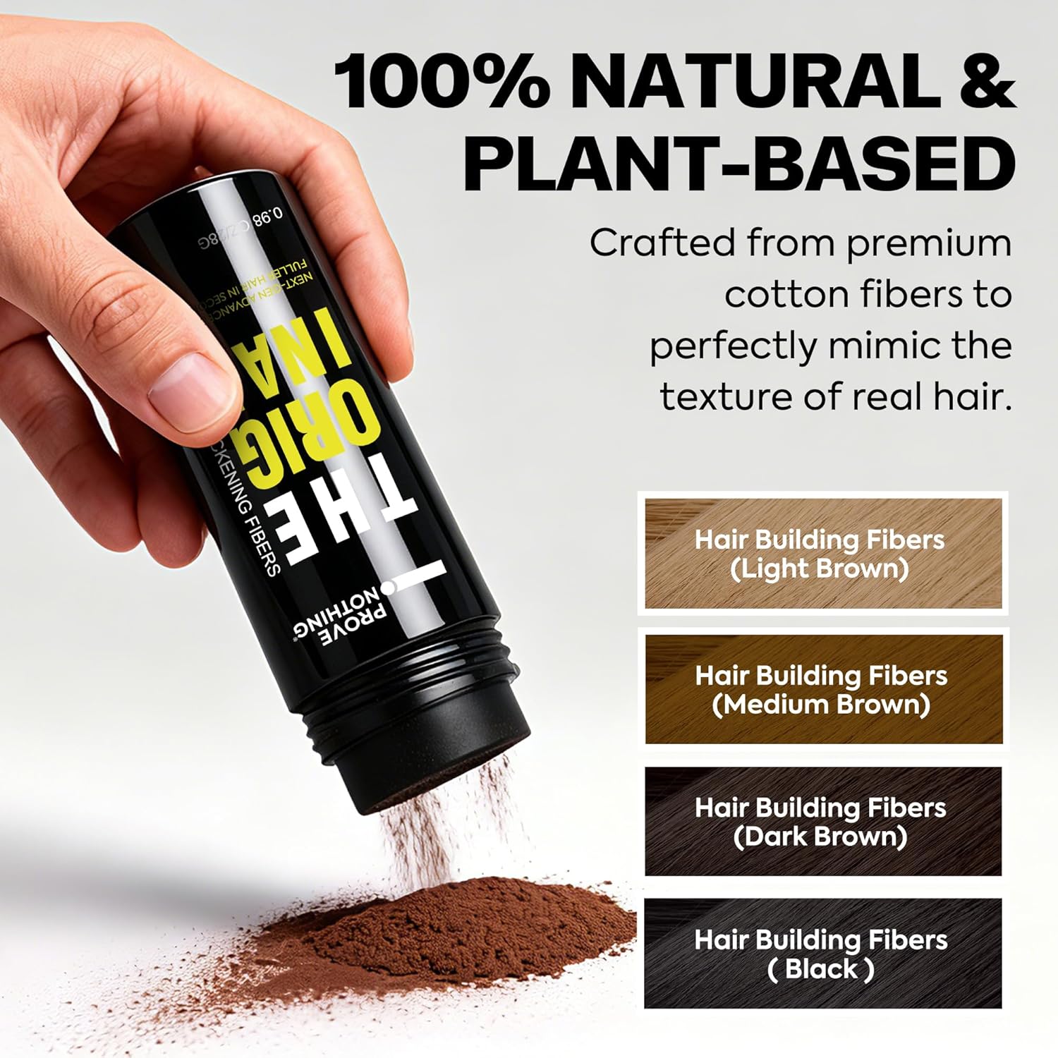 PROVE NOTHING Hair Fibres (28g) Instantly Fuller, Thicker Look Windproof & Sweatproof | Women and Men | Designed in Australia (Light Brown) - Battery Mate