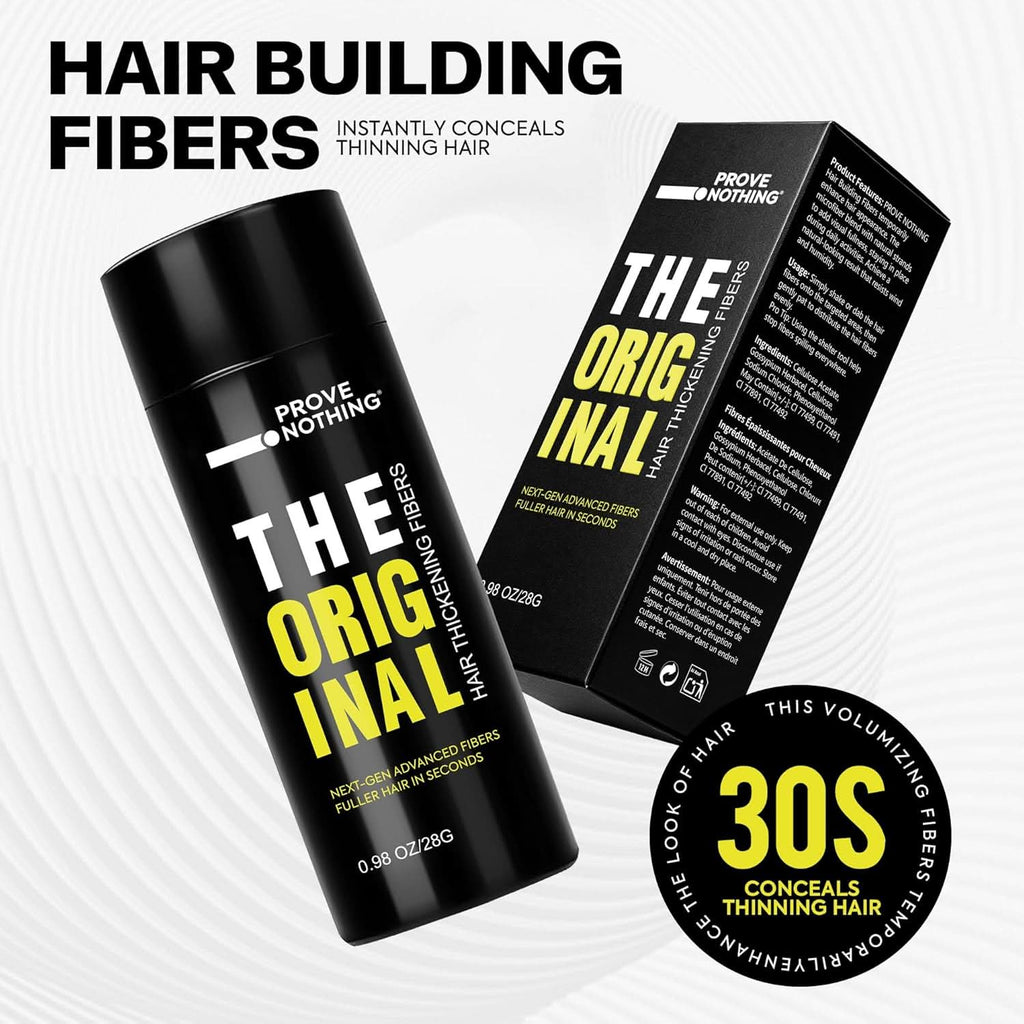 PROVE NOTHING Hair Fibres (28g) Instantly Fuller, Thicker Look Windproof & Sweatproof | Women and Men | Designed in Australia (Light Brown) - Battery Mate