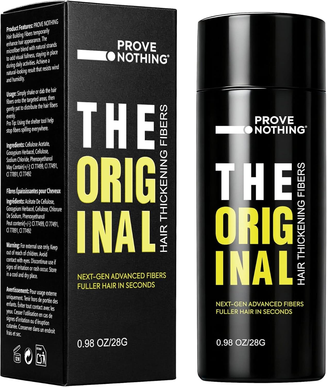 PROVE NOTHING Hair Fibres (28g) Instantly Fuller, Thicker Look Windproof & Sweatproof | Women and Men | Designed in Australia (Light Brown) - Battery Mate