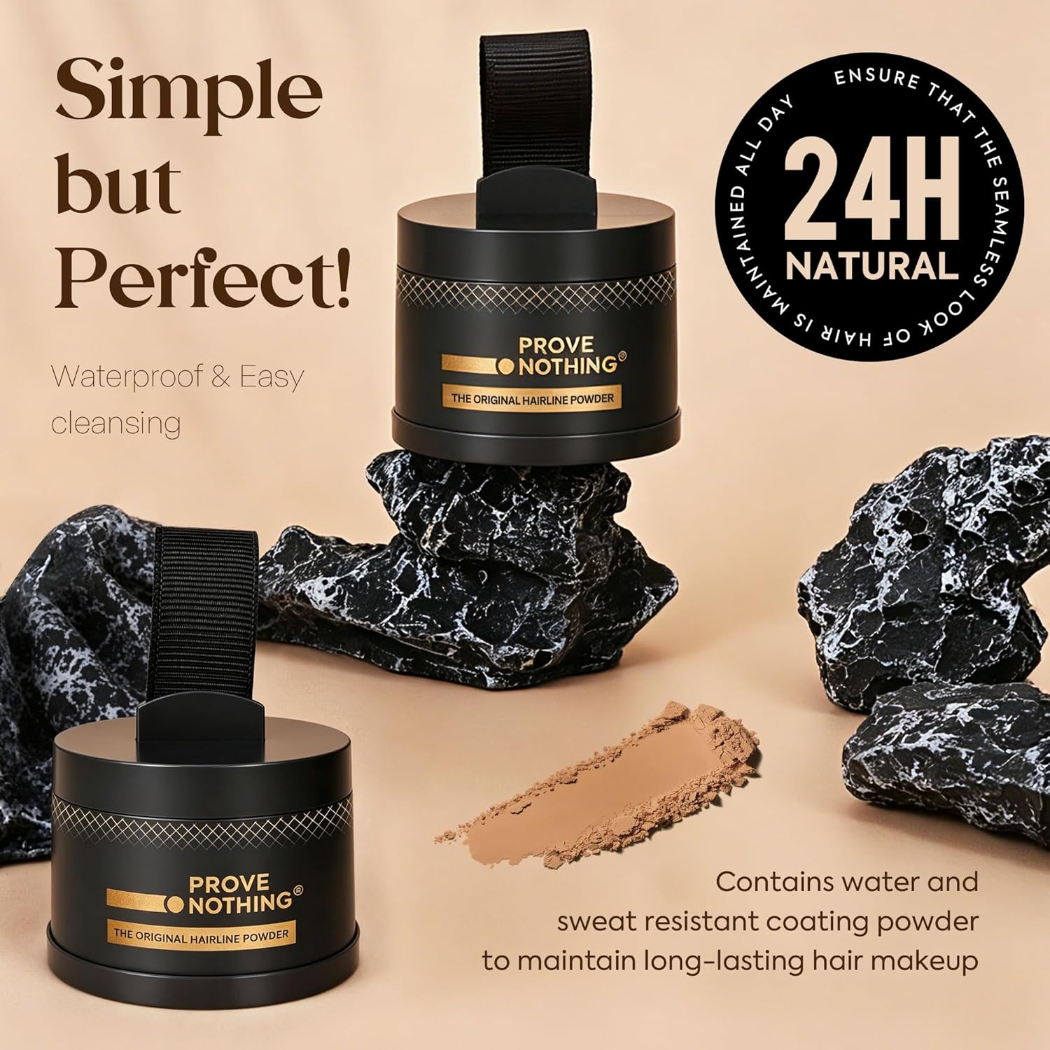 PROVE NOTHING Hairline Powder Root Touch - Up Designed in Australia, Gray Coverage, Bald Spot Concealer, Thinning Hair Fill - In Powder, Sweat & Water Resistant, 24 - Hour Wear for Women & Men (Medium Brown) - Battery Mate